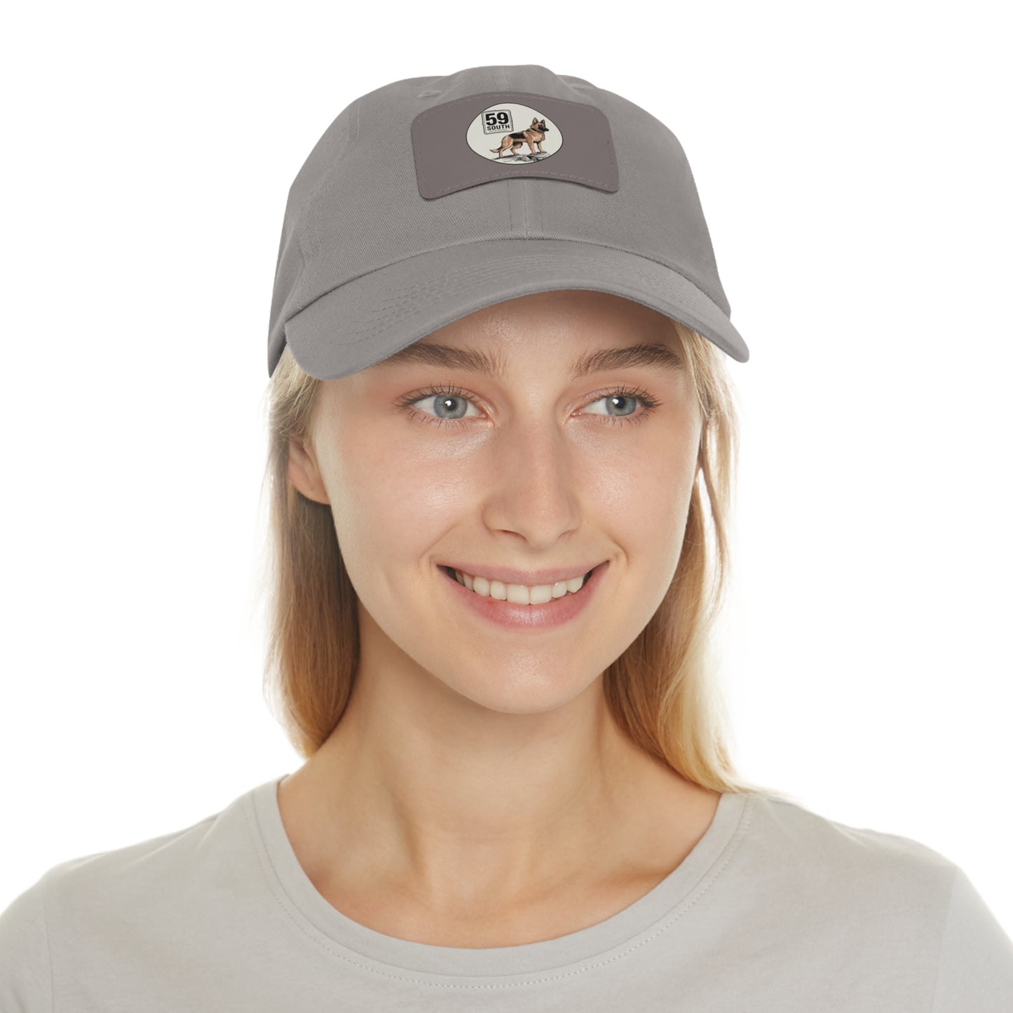 Hat with Leather Patch | 59 South Apparel German Shepard Design