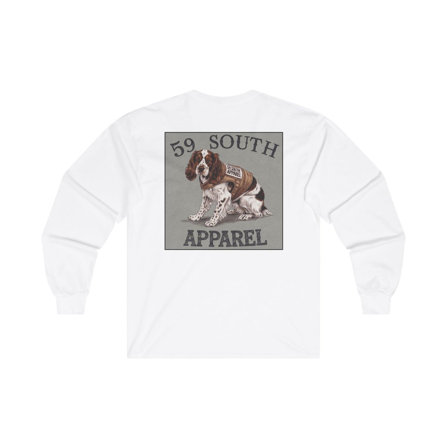 Unisex Long Sleeve Tee - 59 South Apparel Spaniel W Vest