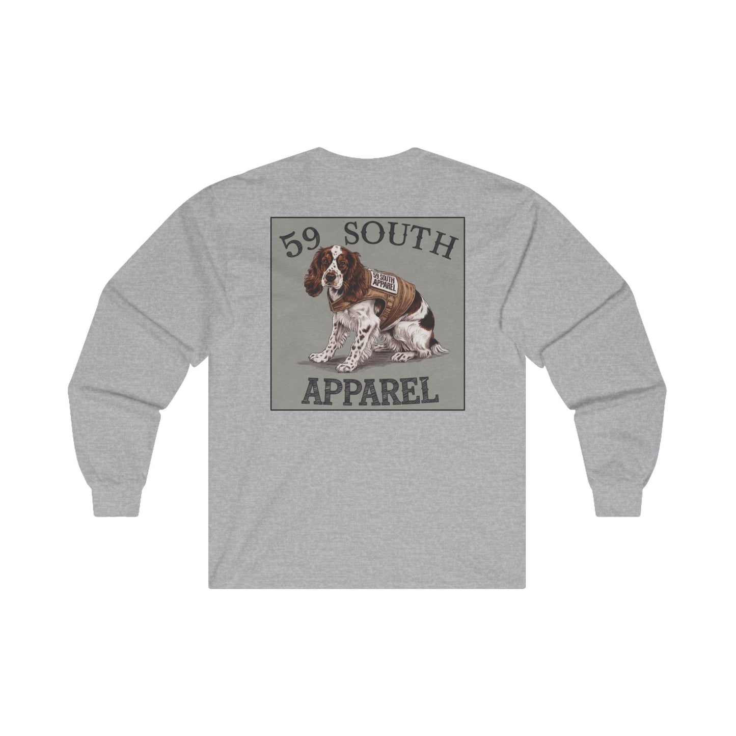 Unisex Long Sleeve Tee - 59 South Apparel Spaniel W Vest