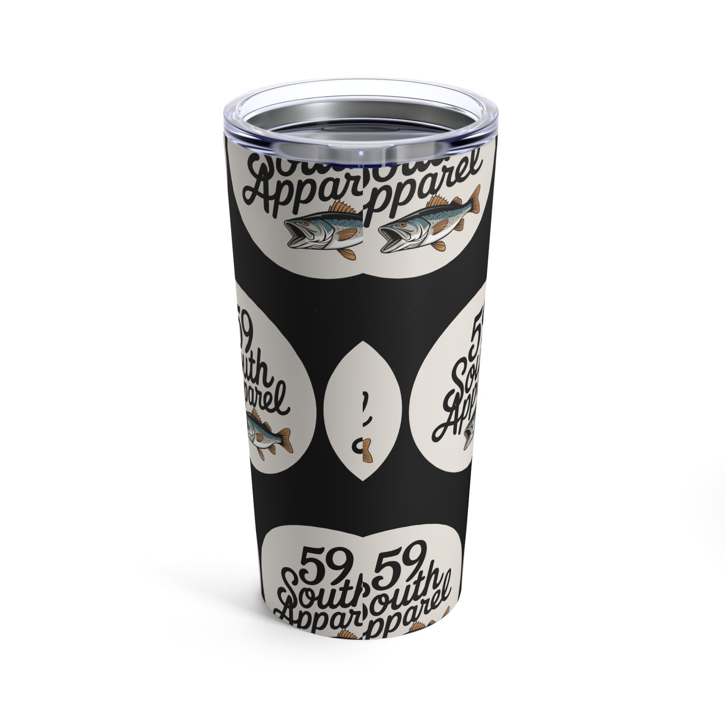 Sleek 20oz Stainless Steel Tumbler with 59 South Apparel Fish Design