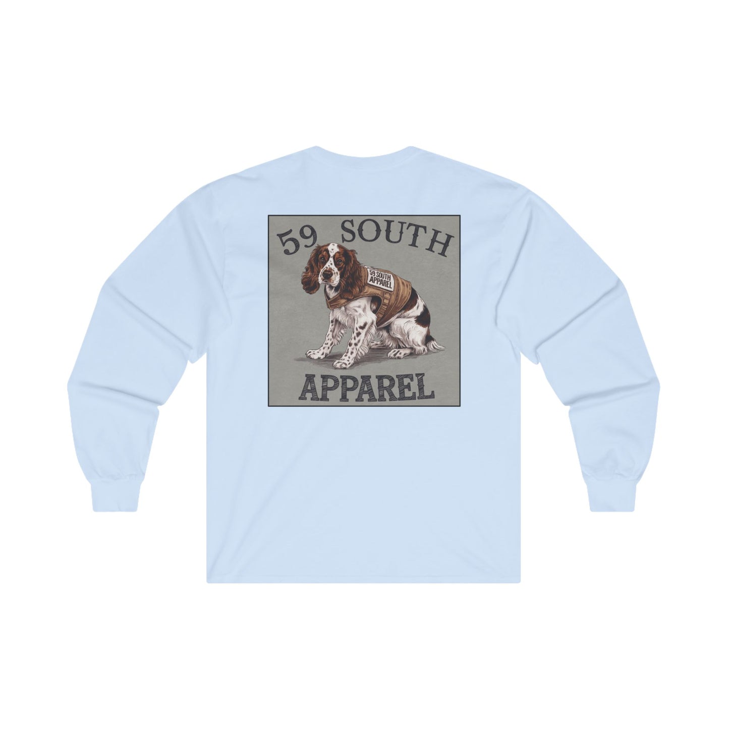 Unisex Long Sleeve Tee - 59 South Apparel Spaniel W Vest