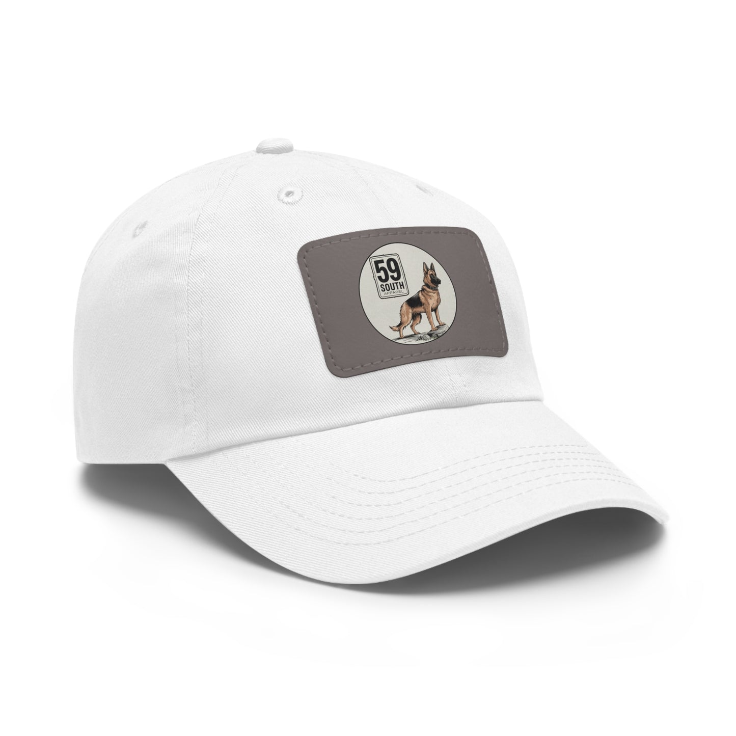 Hat with Leather Patch | 59 South Apparel German Shepard Design
