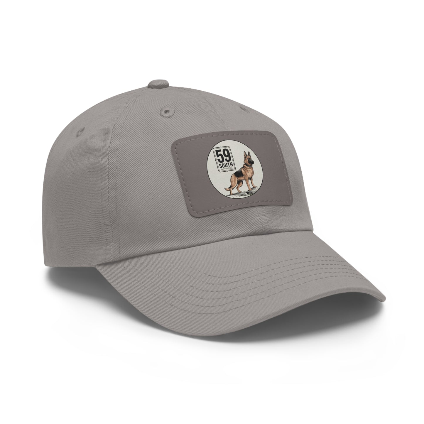 Hat with Leather Patch | 59 South Apparel German Shepard Design