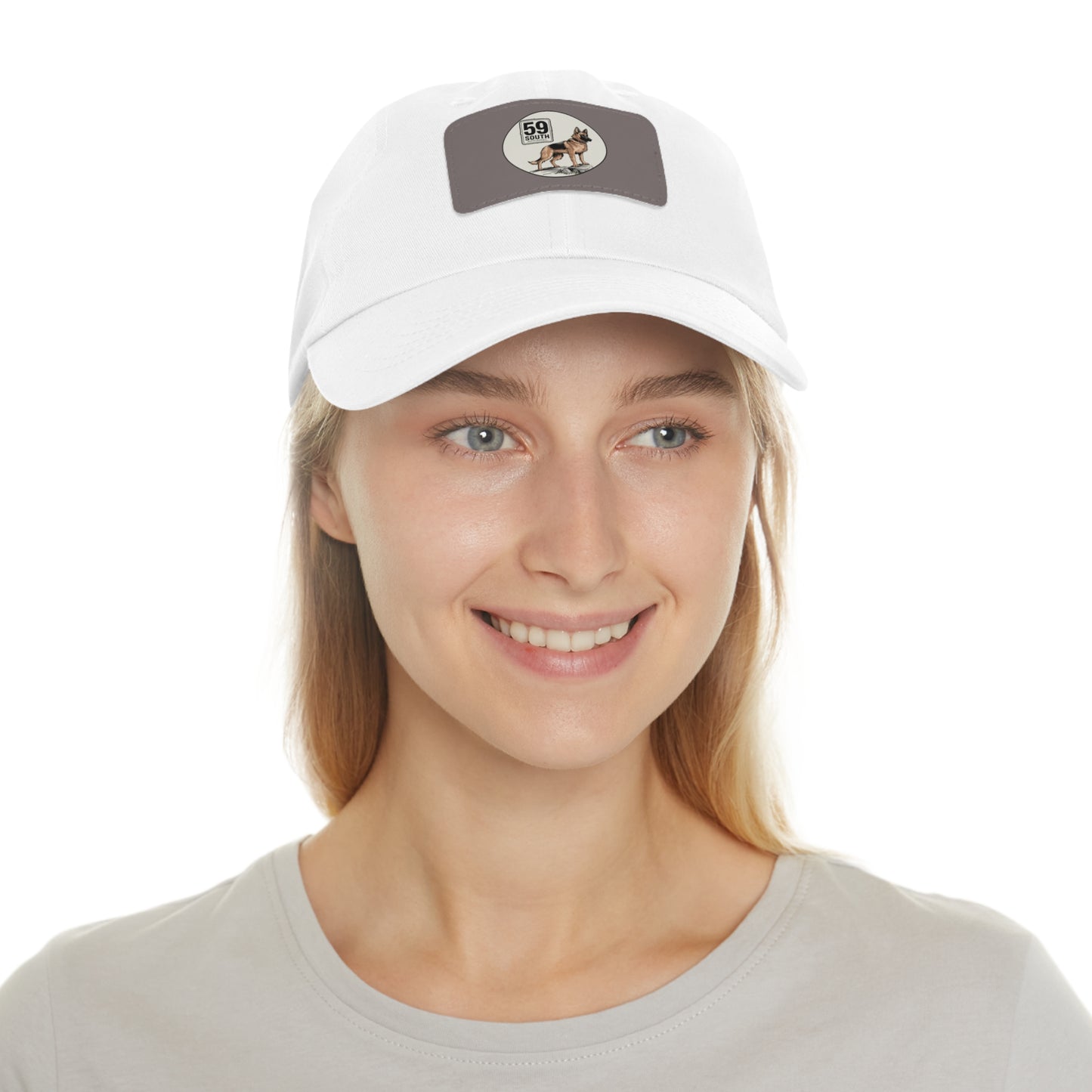 Hat with Leather Patch | 59 South Apparel German Shepard Design