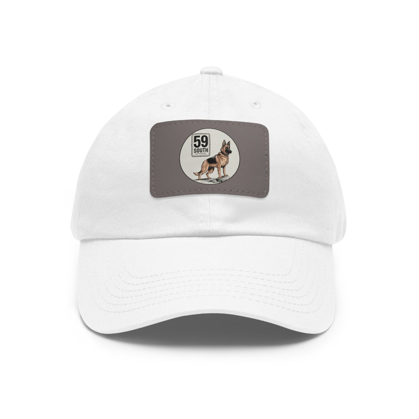 Hat with Leather Patch | 59 South Apparel German Shepard Design