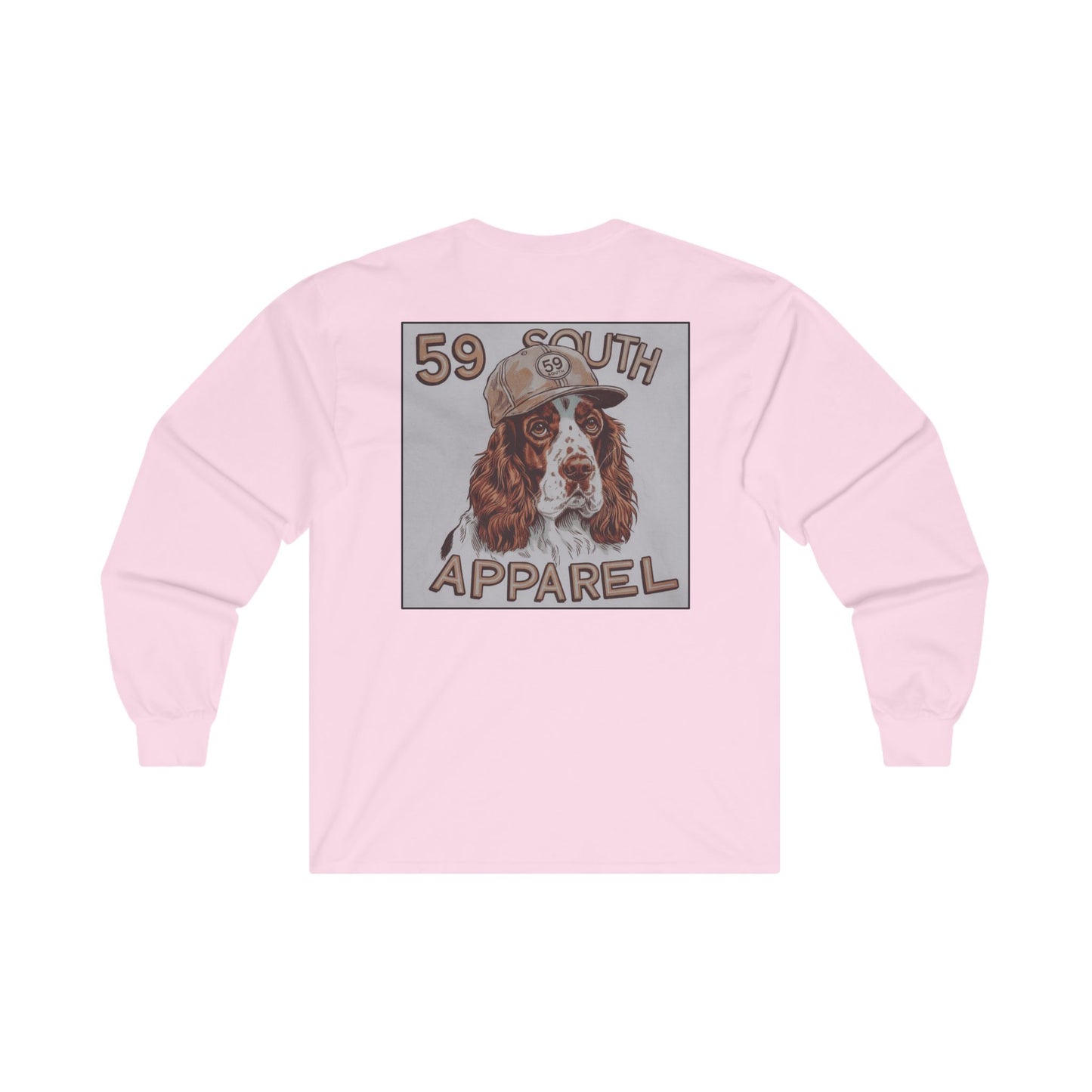 Unisex Long Sleeve Tee - 59 South Apparel Spaniel W Hat