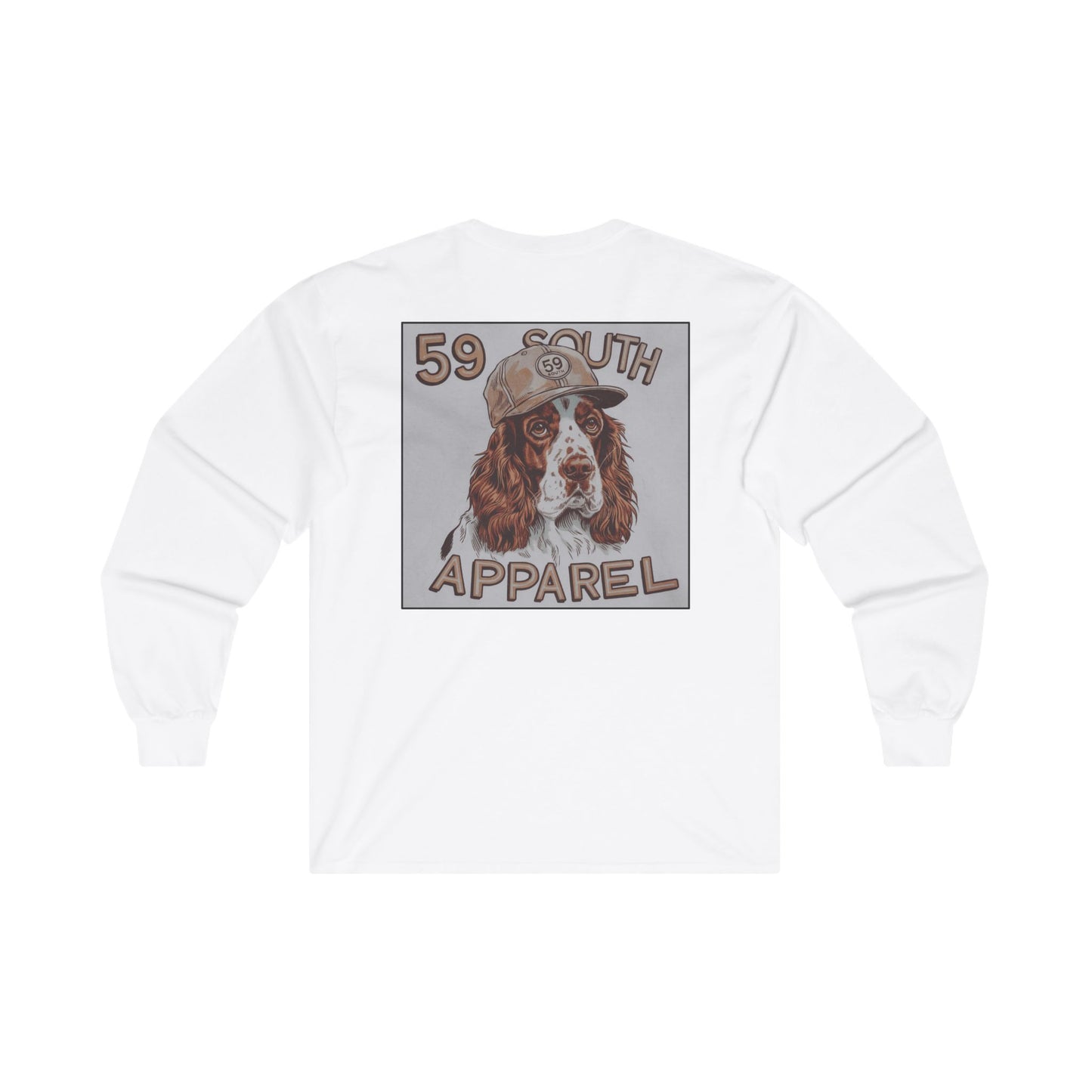 Unisex Long Sleeve Tee - 59 South Apparel Spaniel W Hat