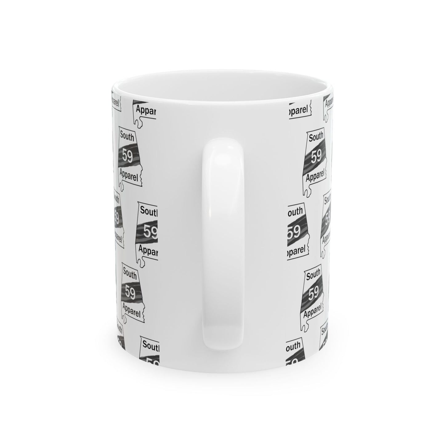 59 South Apparel Ceramic Coffee Mug - Stylish Black and White Design