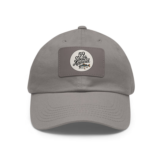 Hat with Leather Patch | 59 South Apparel Fish Design