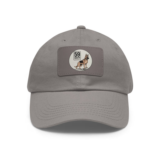 Hat with Leather Patch | 59 South Apparel German Shepard Design