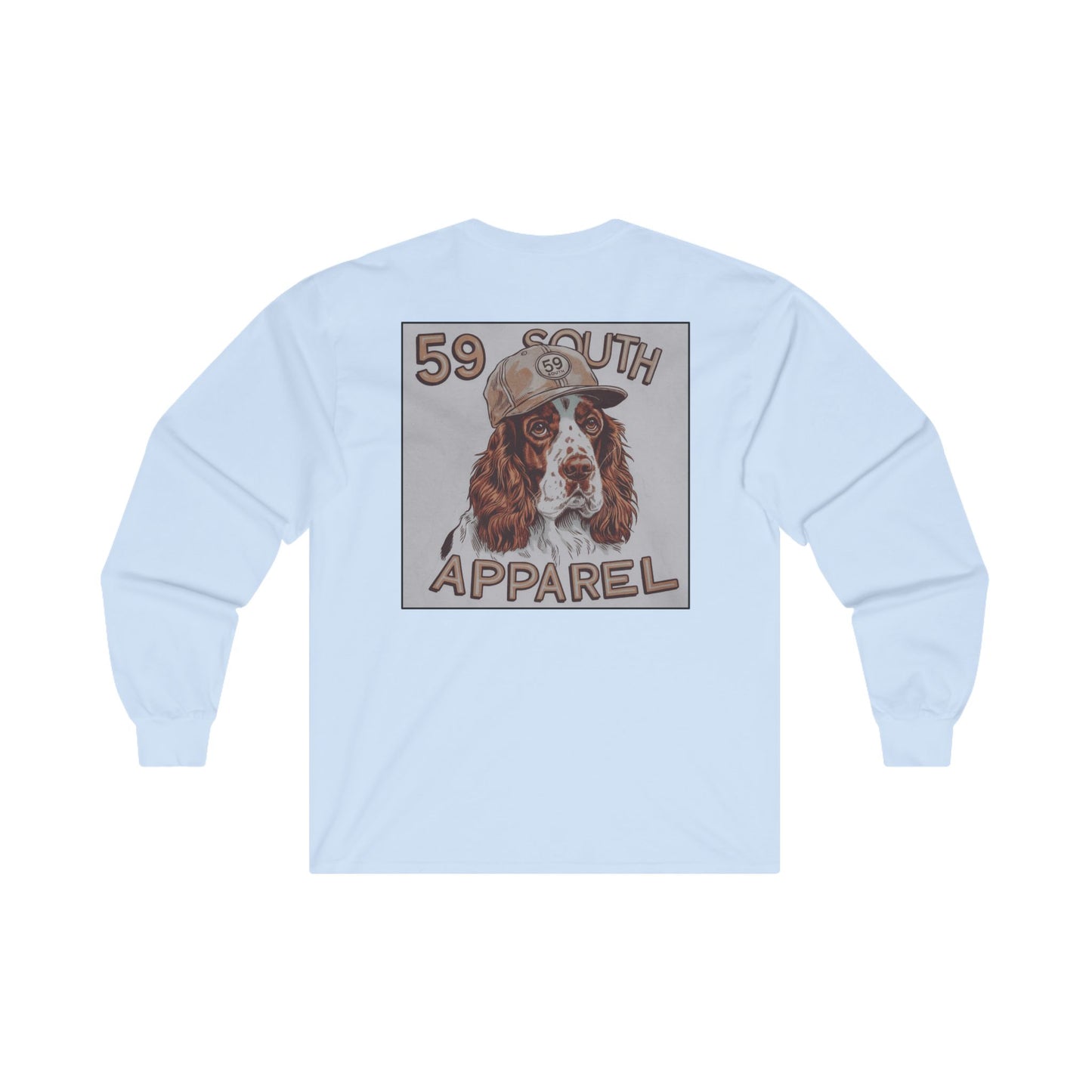 Unisex Long Sleeve Tee - 59 South Apparel Spaniel W Hat